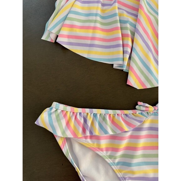 Freestyle Revolution Girls Tankini Swimsuit multicolor striped 2pc set Size 16 - Picture 5 of 12